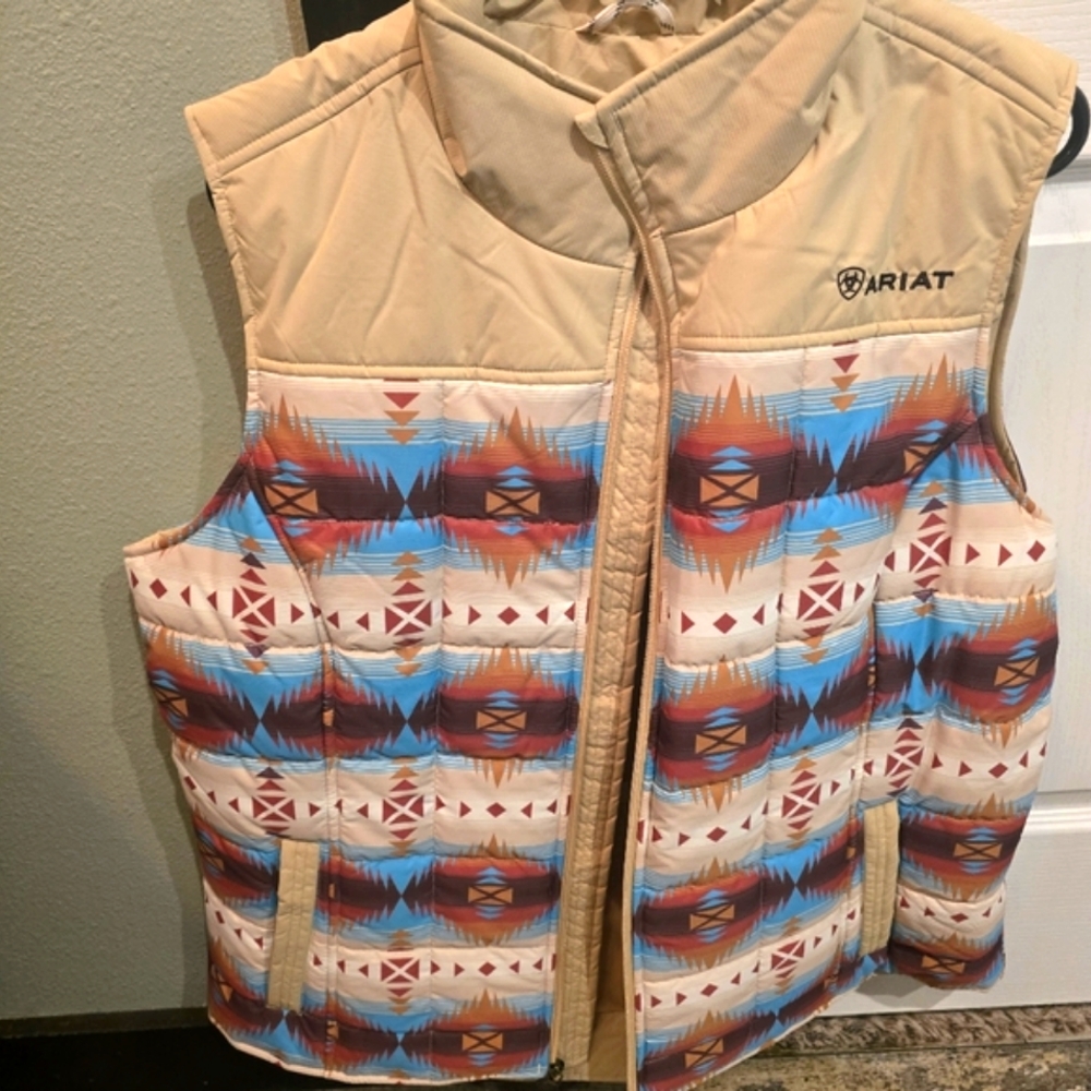 Ariat Women's Patterned Vest - Beige and Multicolor